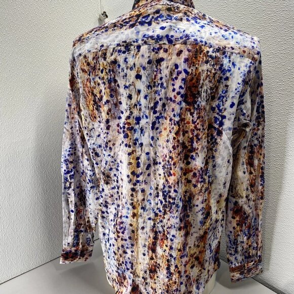 Au Noir Men’s Tongas Abstract Print Long Sleeve Button-Up Shirt Multicolo - Picture 8 of 16